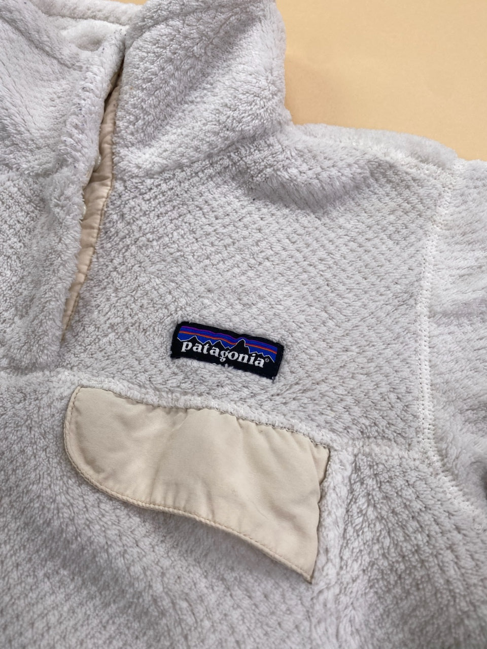 Polaire Patagonia Snap-T blanc et beige – Femme XS, photo 3