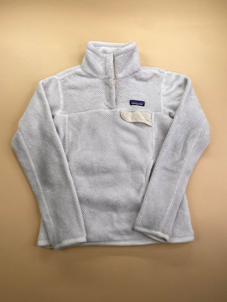Polaire Patagonia Snap-T blanc et beige – Femme XS, vue de face