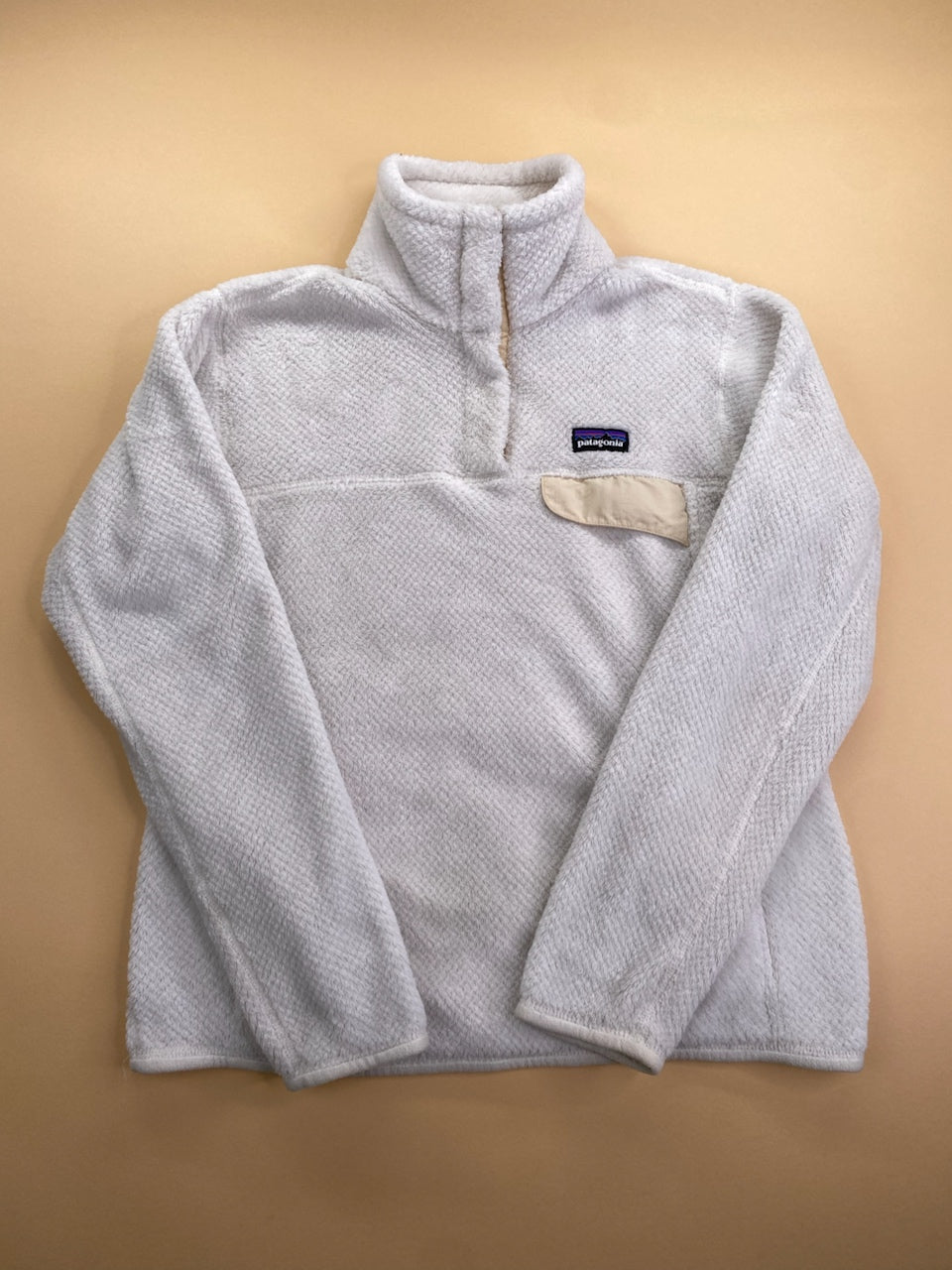 Polaire Patagonia Snap-T blanc cassé et beige – Femme S, vue de face