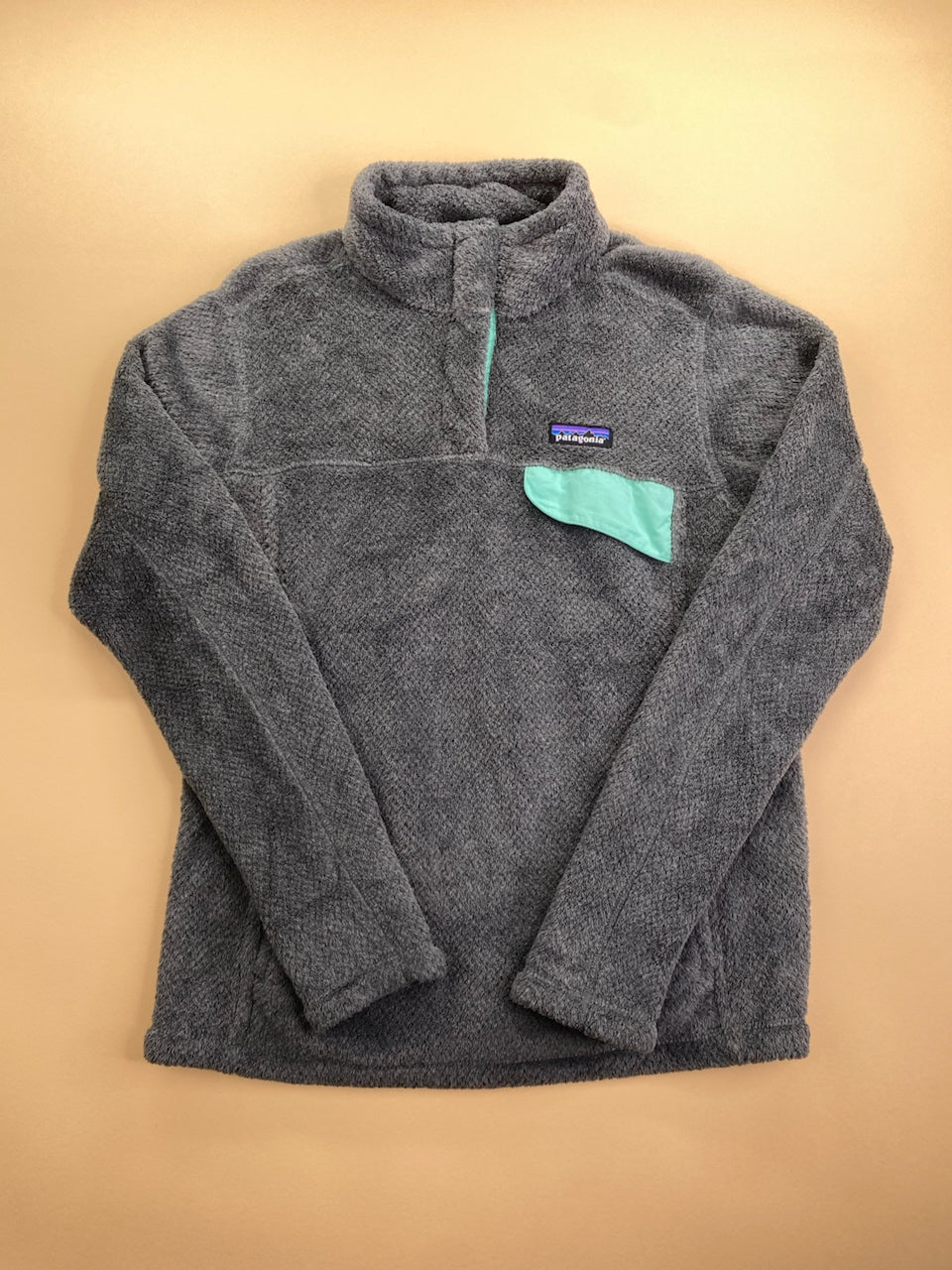 Polaire Patagonia Snap-T gris et turquoise – Homme M, vue de face
