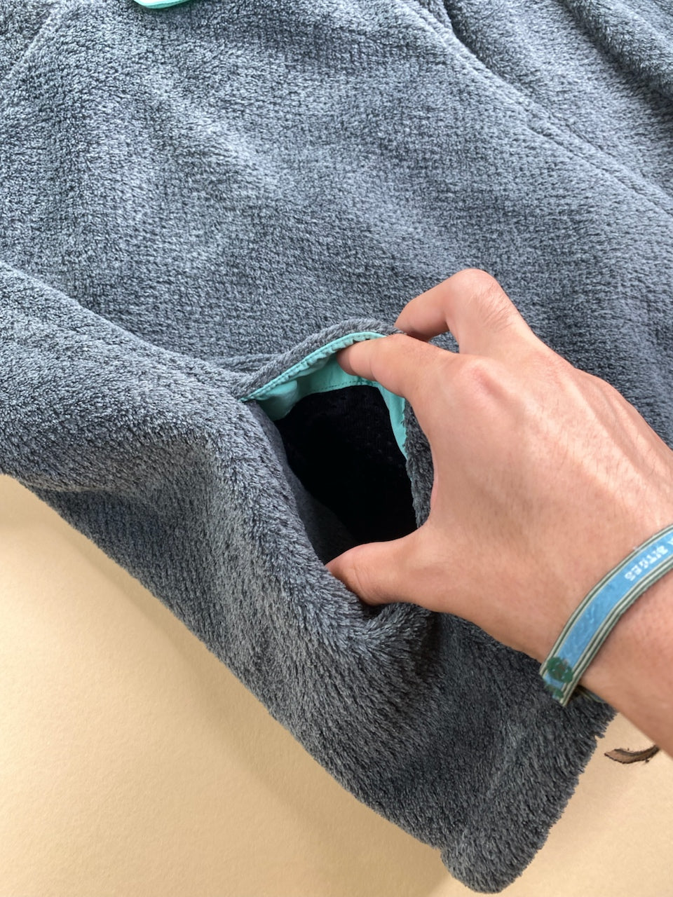 Polaire Patagonia Snap-T gris et turquoise – Homme M, photo 6