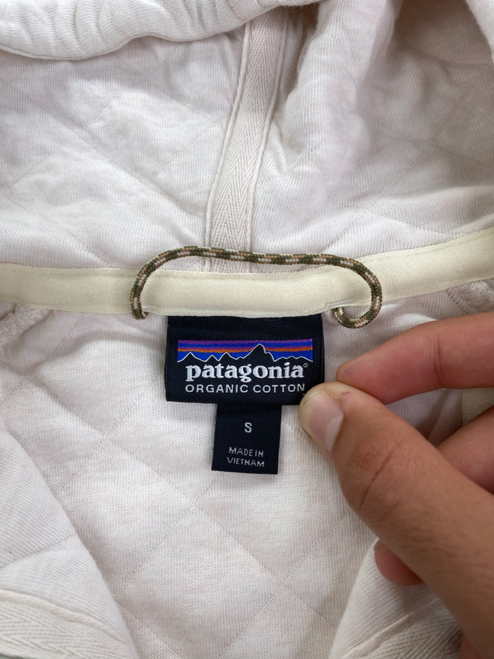 Polaire Patagonia à capuche blanc cassé et rose – Homme S, photo 5