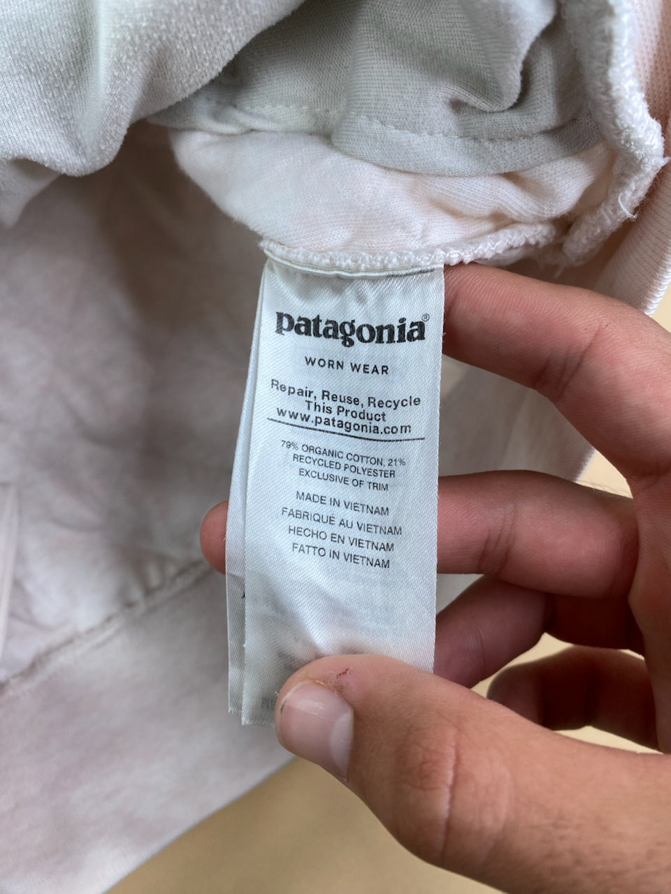 Polaire Patagonia à capuche blanc cassé et rose – Homme S, photo 8
