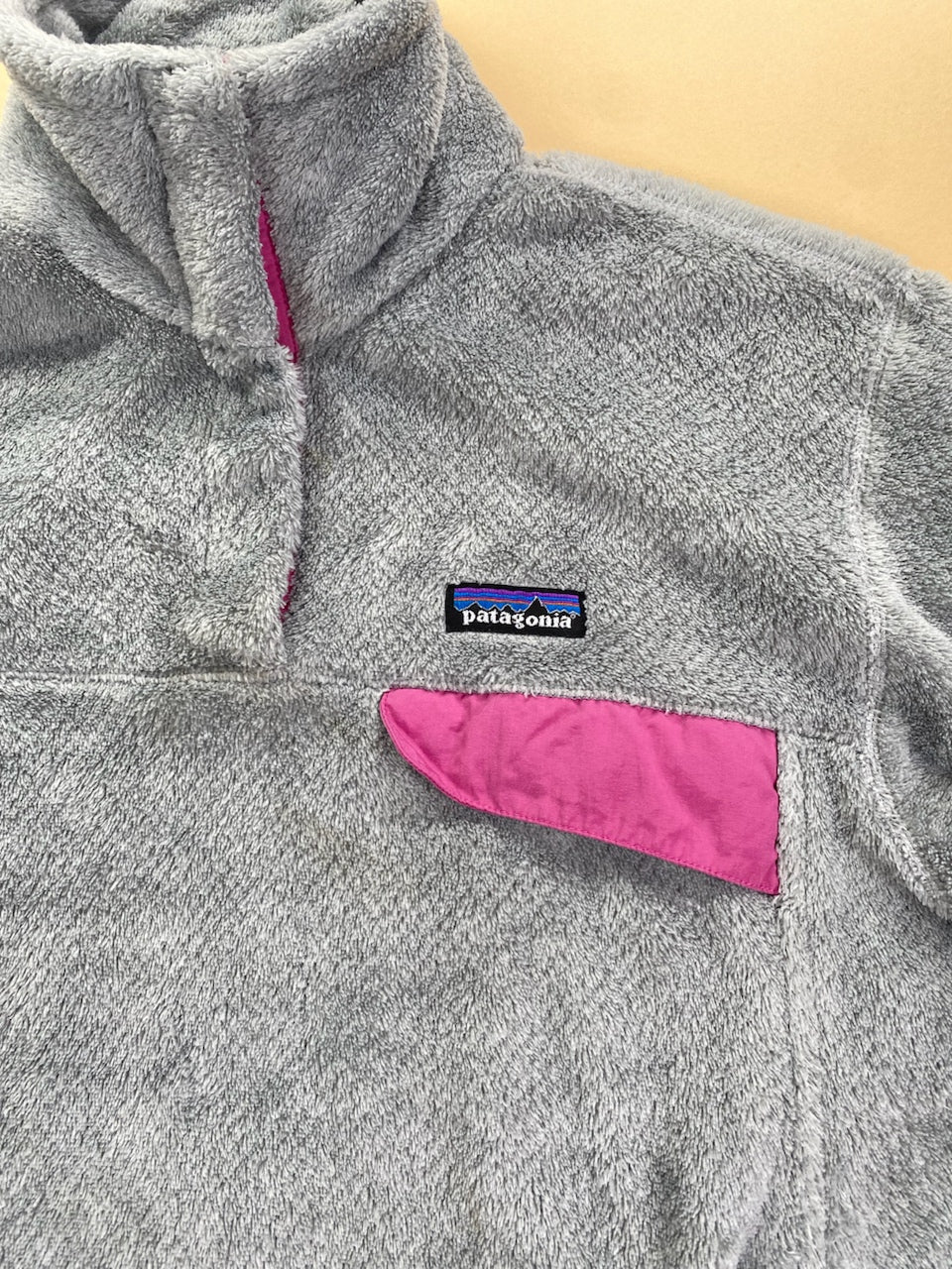 Polaire Patagonia Snap-T gris et rose – Femme L, photo 3