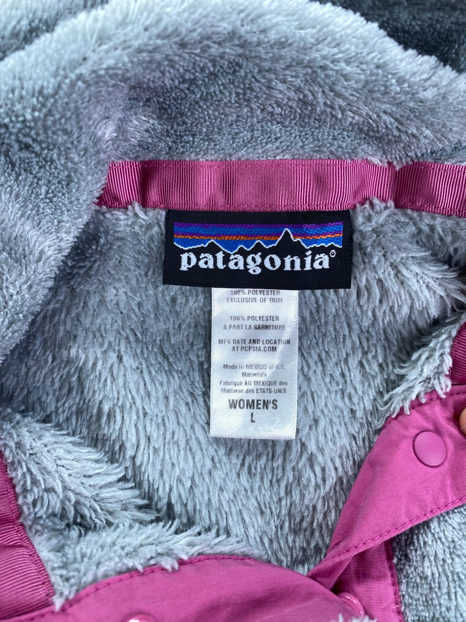 Polaire Patagonia Snap-T gris et rose – Femme L, photo 7