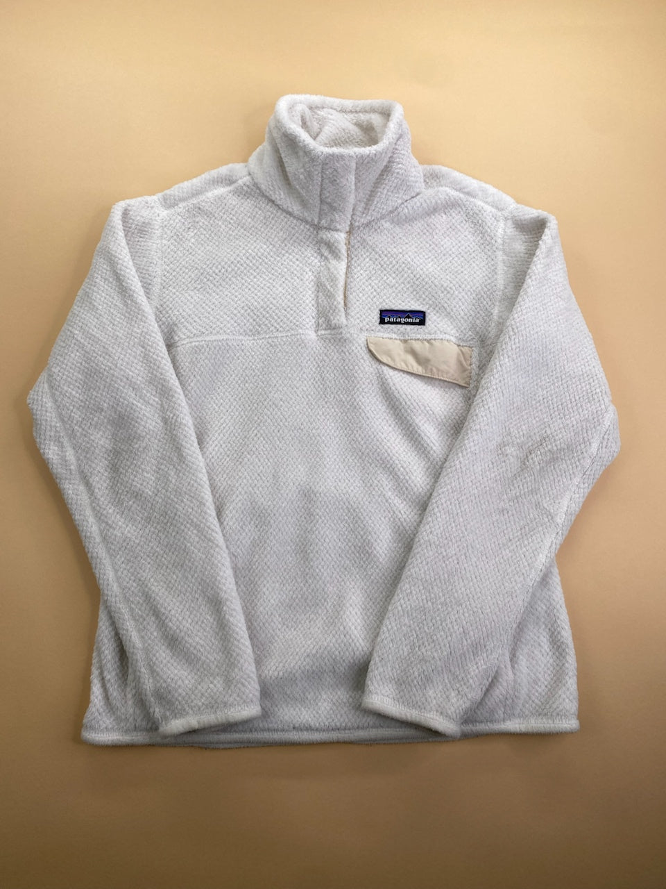 Polaire Patagonia Snap-T blanc et beige – Homme S, vue de face