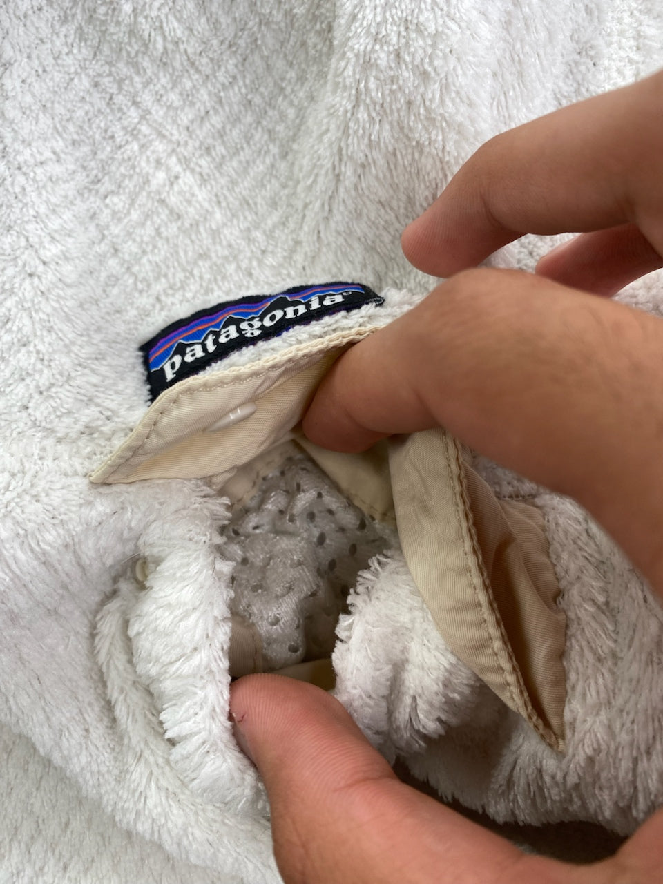 Polaire Patagonia Snap-T blanc et beige – Homme S, photo 5