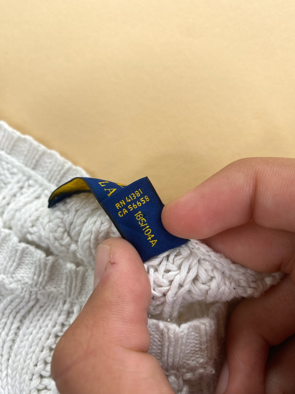 Pull Ralph Lauren col rond torsadé blanc – Homme XL, photo 4