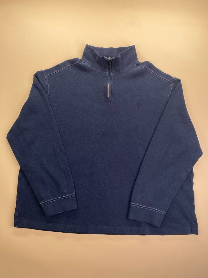 Pull Ralph Lauren quart de zip bleu marine – Homme XXL, vue de face