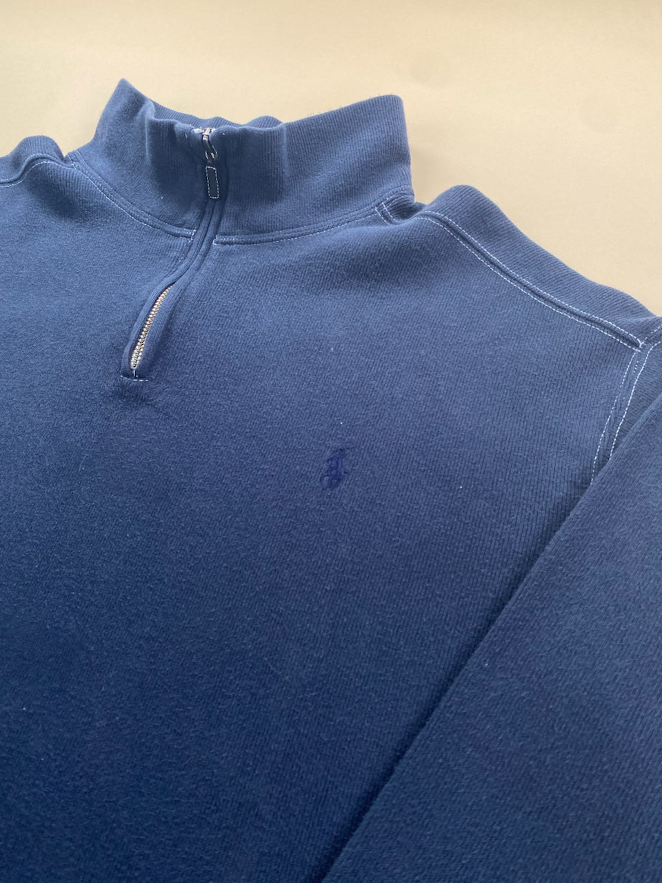 Pull Ralph Lauren quart de zip bleu marine – Homme XXL, photo 3