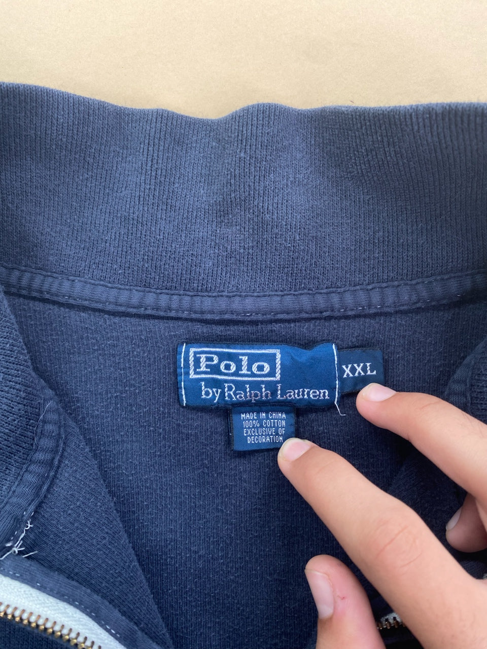 Pull Ralph Lauren quart de zip bleu marine – Homme XXL, photo 6
