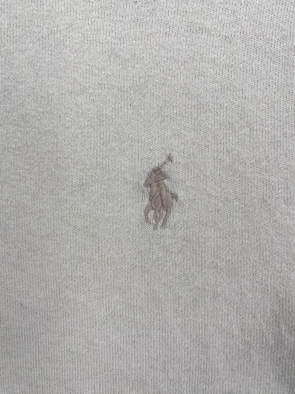 Pull Ralph Lauren col rond gris clair – Homme M, photo 4