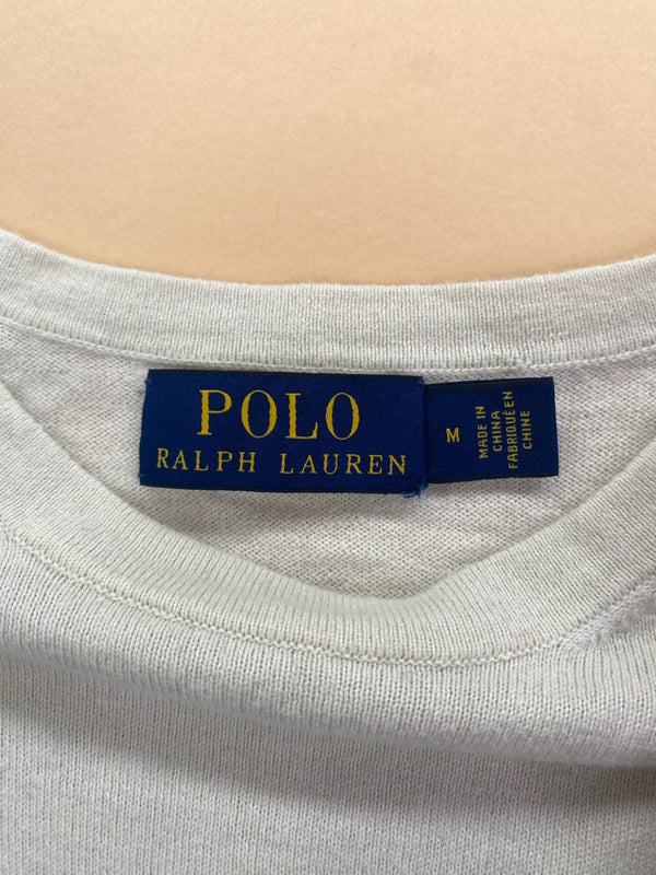 Pull Ralph Lauren col rond gris clair – Homme M, photo 5