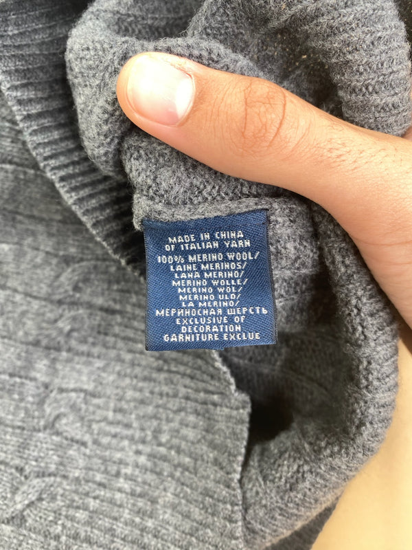 Pull Ralph Lauren gris en laine mérinos – Femme XS, photo 5