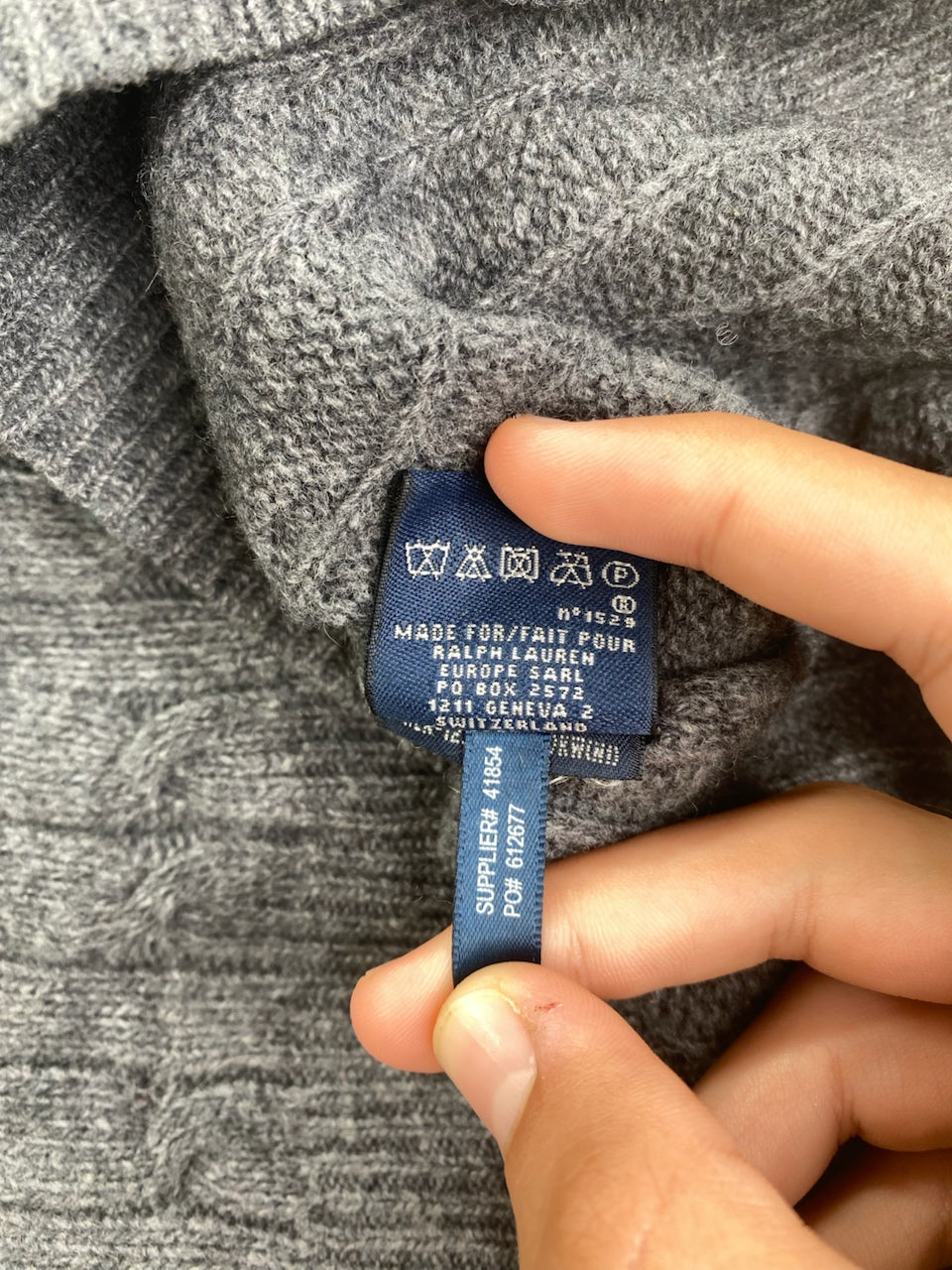 Pull Ralph Lauren gris en laine mérinos – Femme XS, photo 6