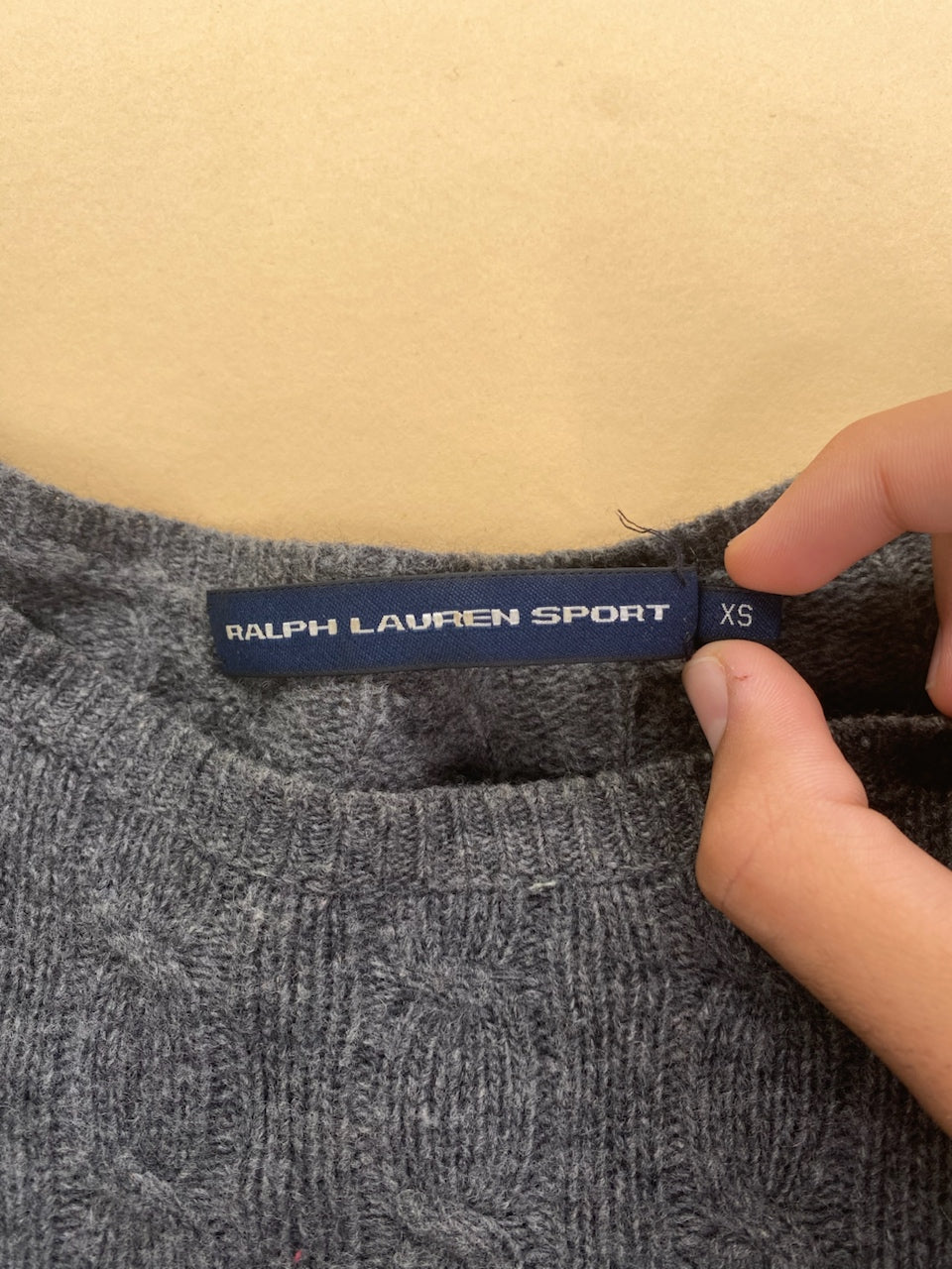 Pull Ralph Lauren gris en laine mérinos – Femme XS, photo 7