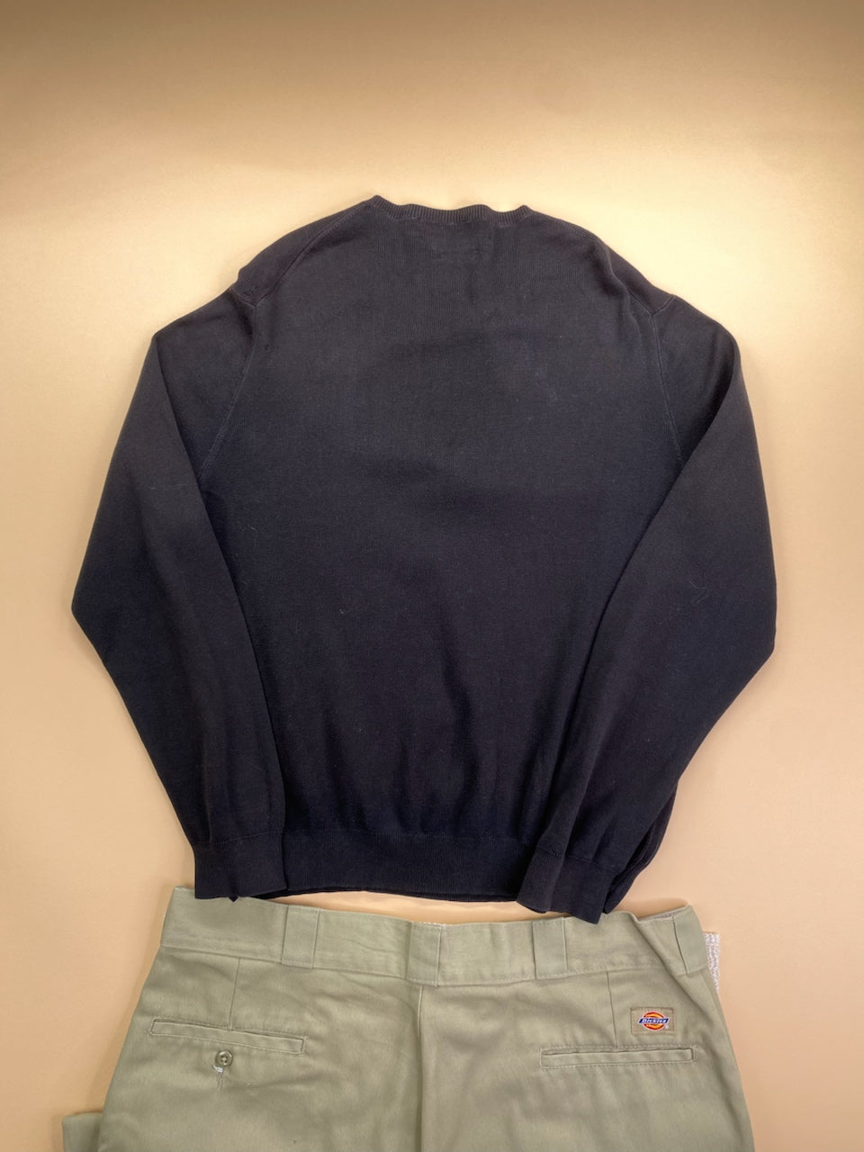 Pull Ralph Lauren col V noir et violet en coton Pima – Homme L, photo 7