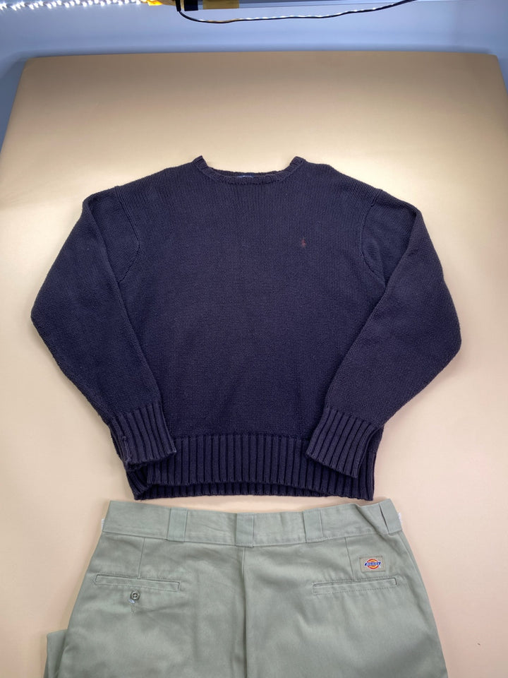 Pull Ralph Lauren col rond marron – Homme L, vue de face