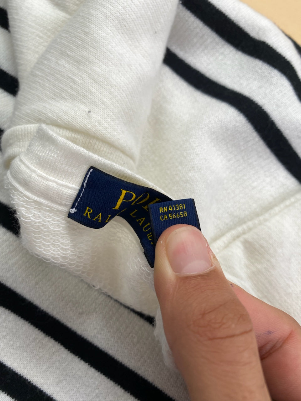 Pull Ralph Lauren rayé blanc et noir – Homme L, photo 6