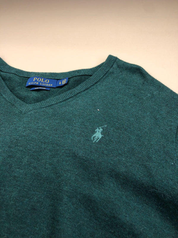 Pull Ralph Lauren col V vert foncé – Homme L, photo 3