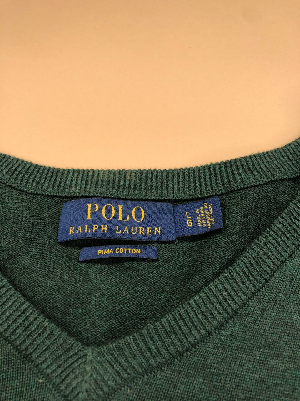 Pull Ralph Lauren col V vert foncé – Homme L, photo 5