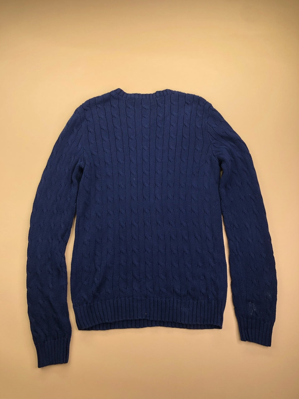 Pull Ralph Lauren col rond torsadé bleu marine – Homme L, photo 9