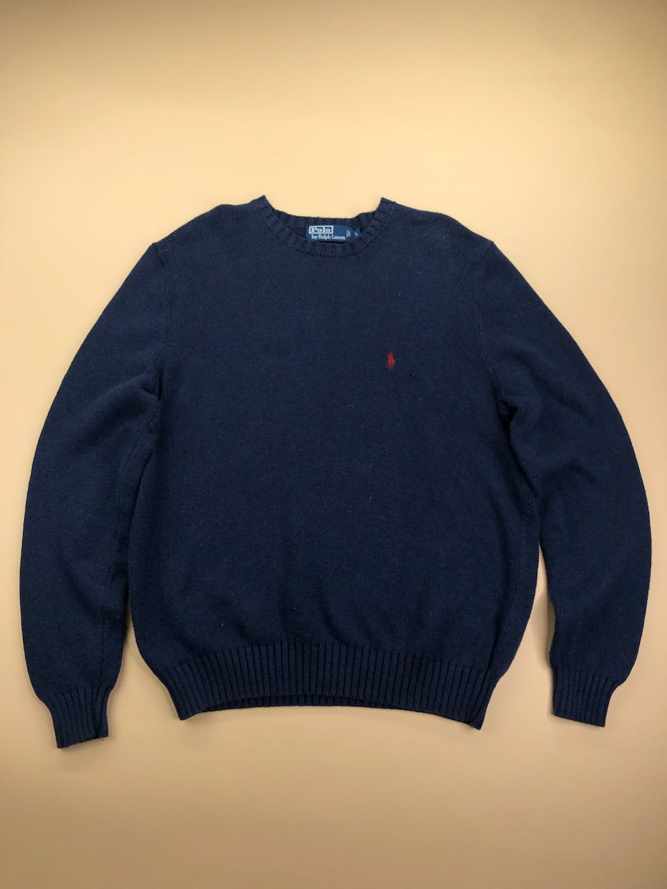 Pull Ralph Lauren col rond bleu marine – Homme L, vue de face