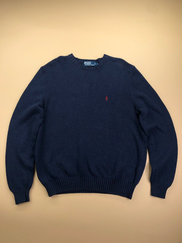 Pull Ralph Lauren col rond bleu marine – Homme L, vue de face