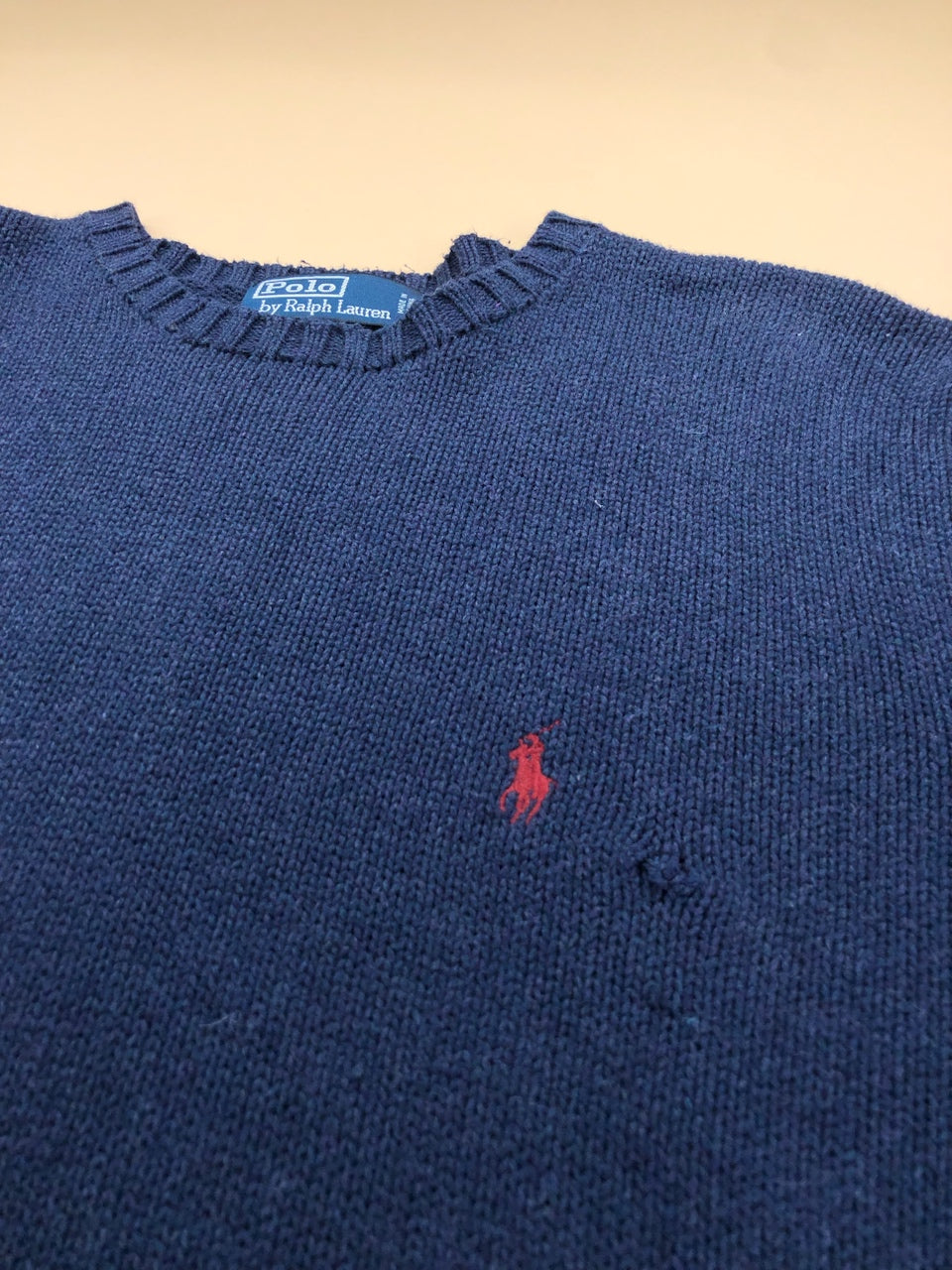 Pull Ralph Lauren col rond bleu marine – Homme L, photo 3