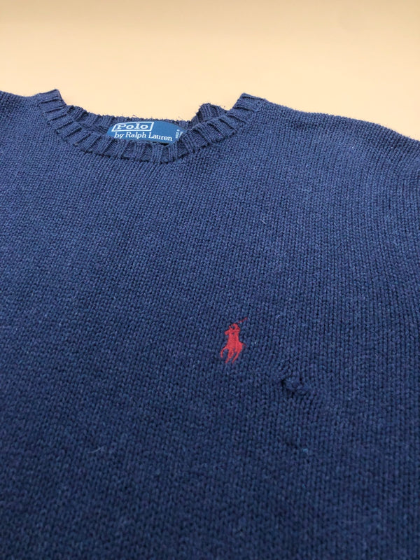 Pull Ralph Lauren col rond bleu marine – Homme L, photo 3