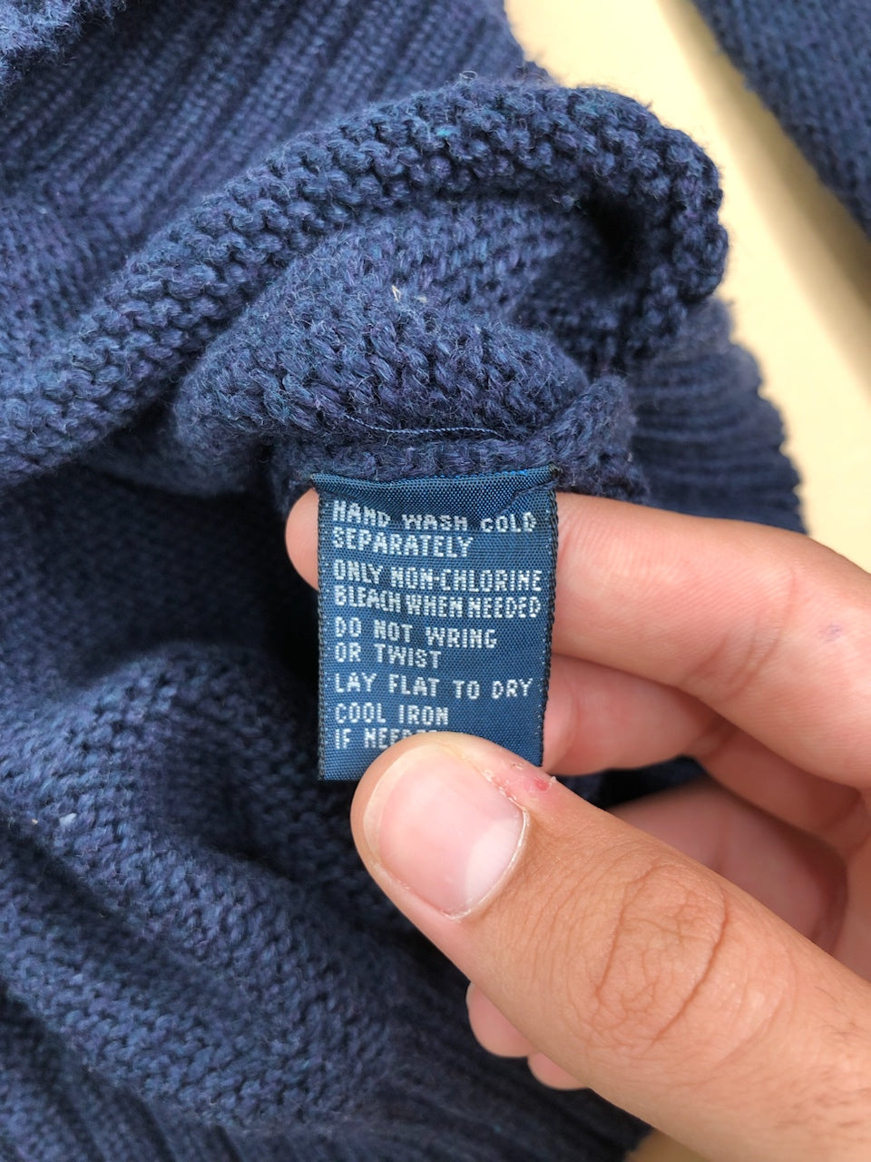 Pull Ralph Lauren col rond bleu marine – Homme L, photo 7