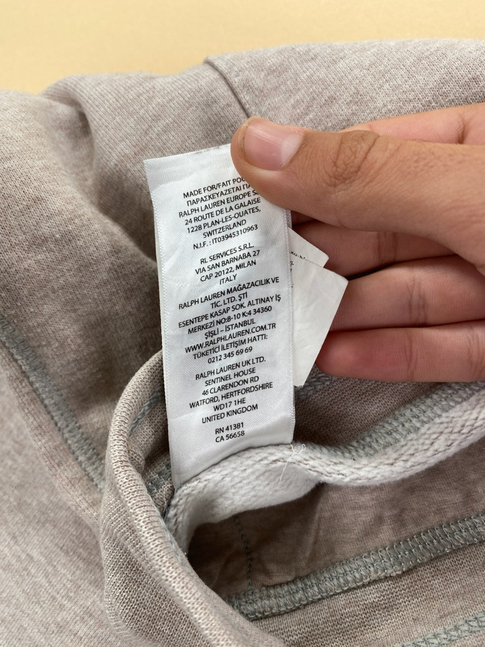 Jogging Ralph Lauren baggy gris et bleu marine – vue 8
