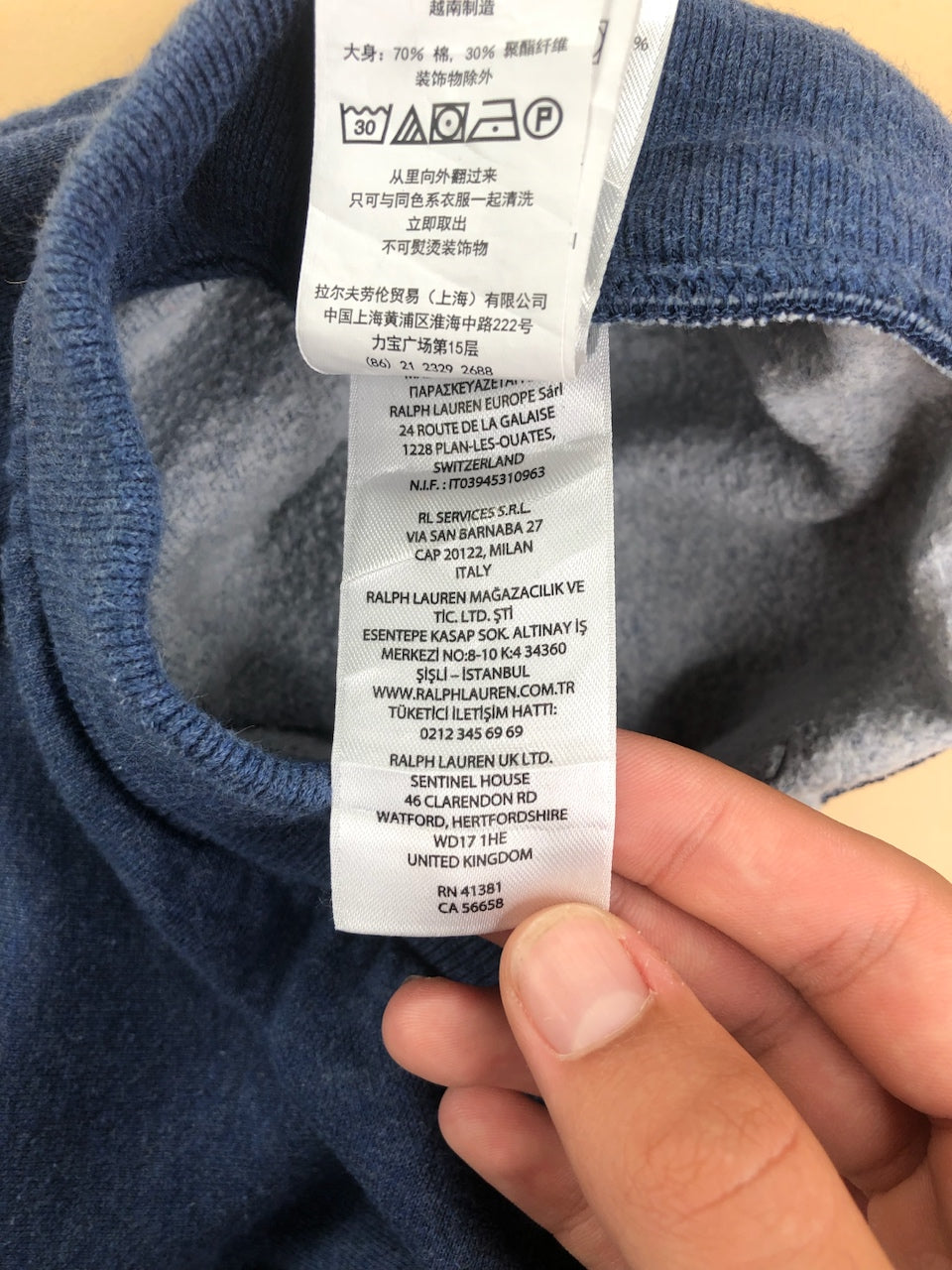 Jogging Ralph Lauren bleu marine chiné – vue 9