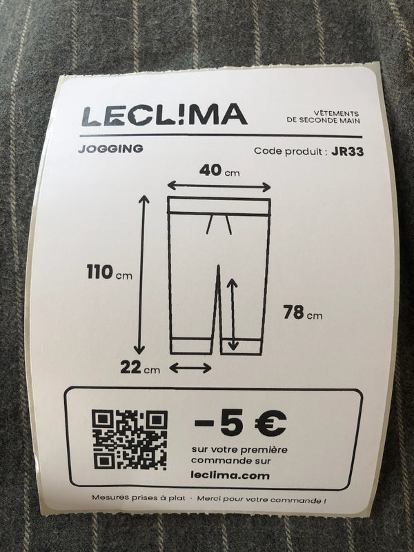 Pyjama Ralph Lauren baggy gris et blanc rayé – mesures à plat