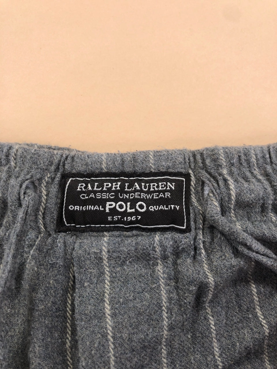 Pyjama Ralph Lauren baggy gris et blanc rayé – vue 6