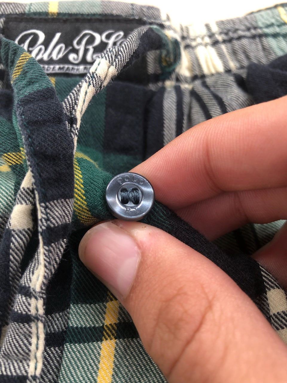 Pyjama Ralph Lauren tartan vert et blanc – vue 5
