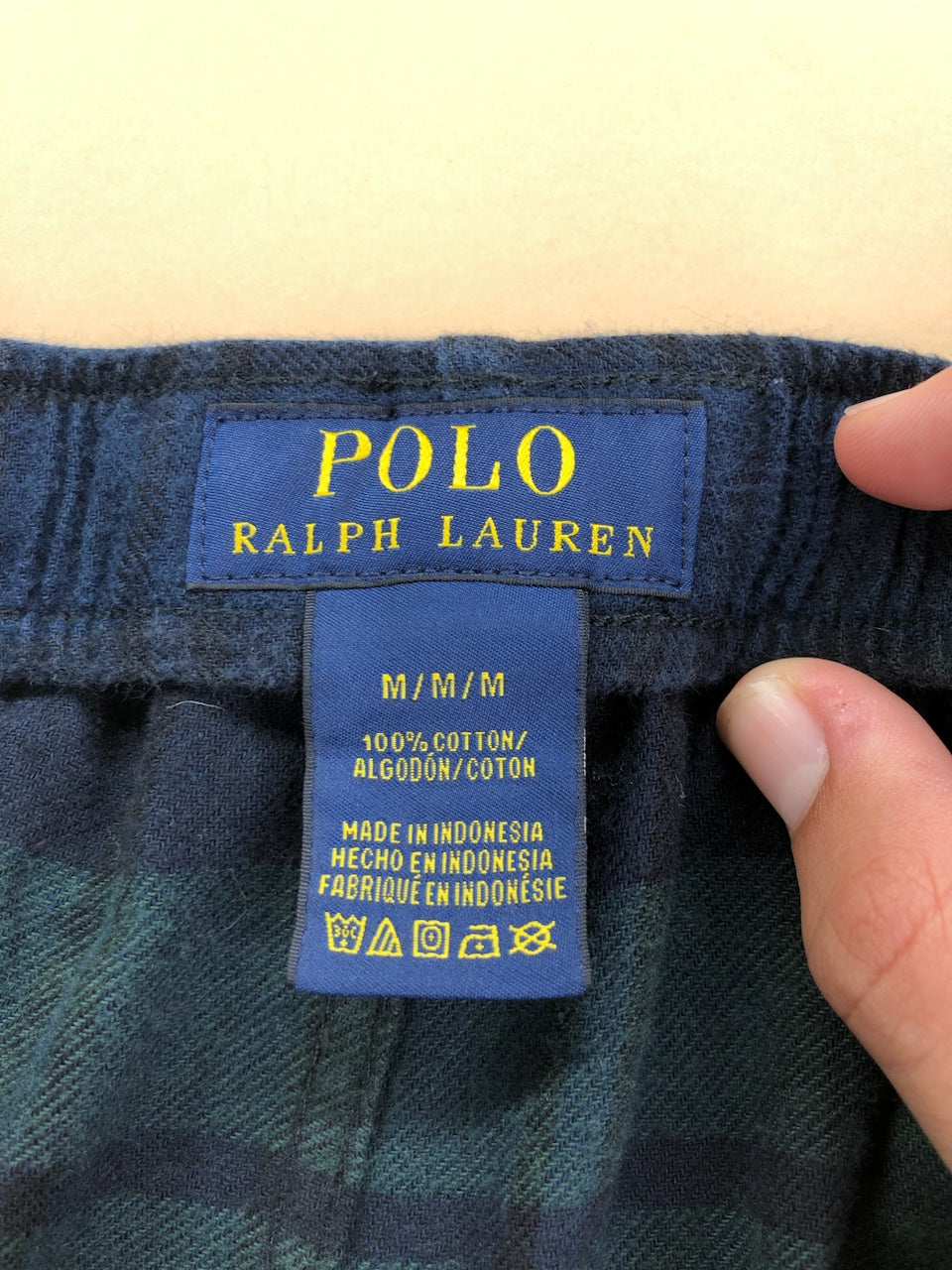 Pyjama Ralph Lauren baggy tartan bleu marine et vert foncé – vue 7