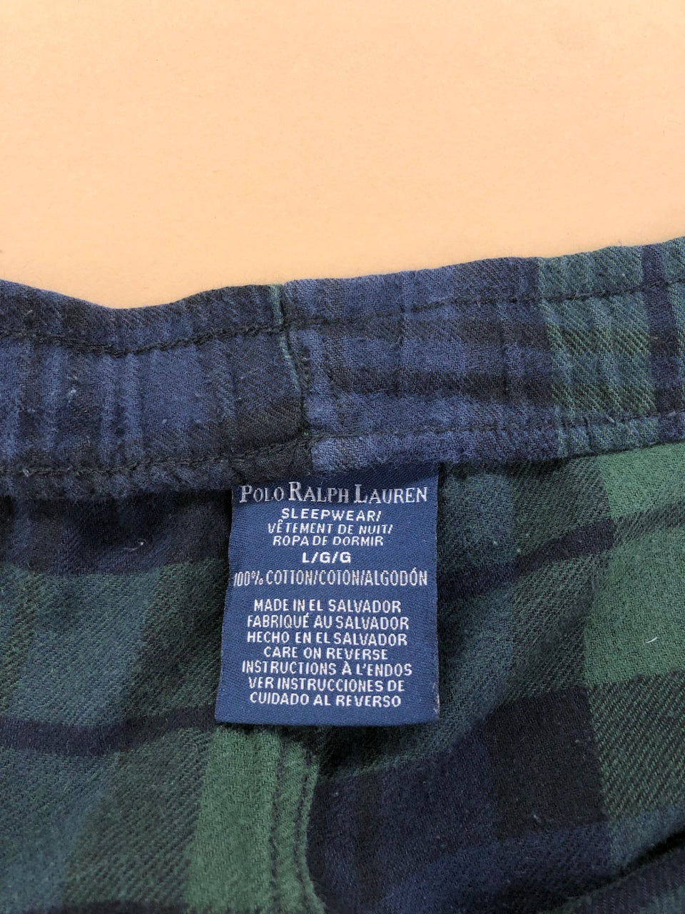 Pyjama Ralph Lauren baggy tartan bleu et vert – vue 7