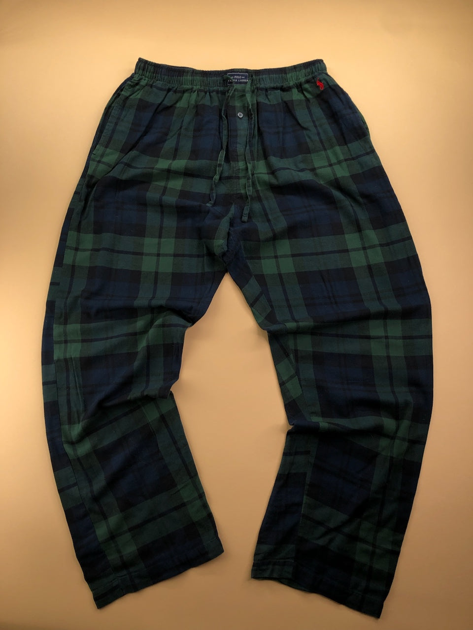 Pyjama Ralph Lauren baggy tartan vert et bleu marine – vue 3