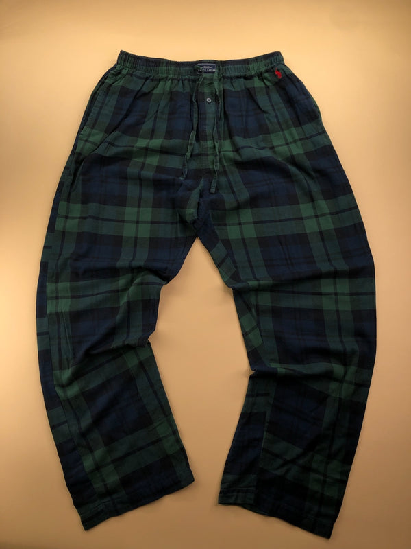 Pyjama Ralph Lauren baggy tartan vert et bleu marine – vue 3