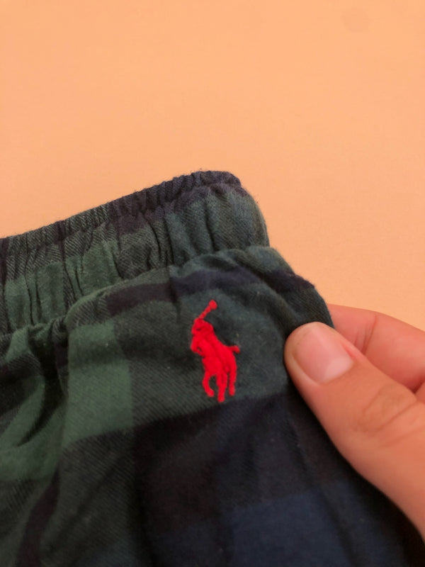 Pyjama Ralph Lauren baggy tartan vert et bleu marine – vue 4
