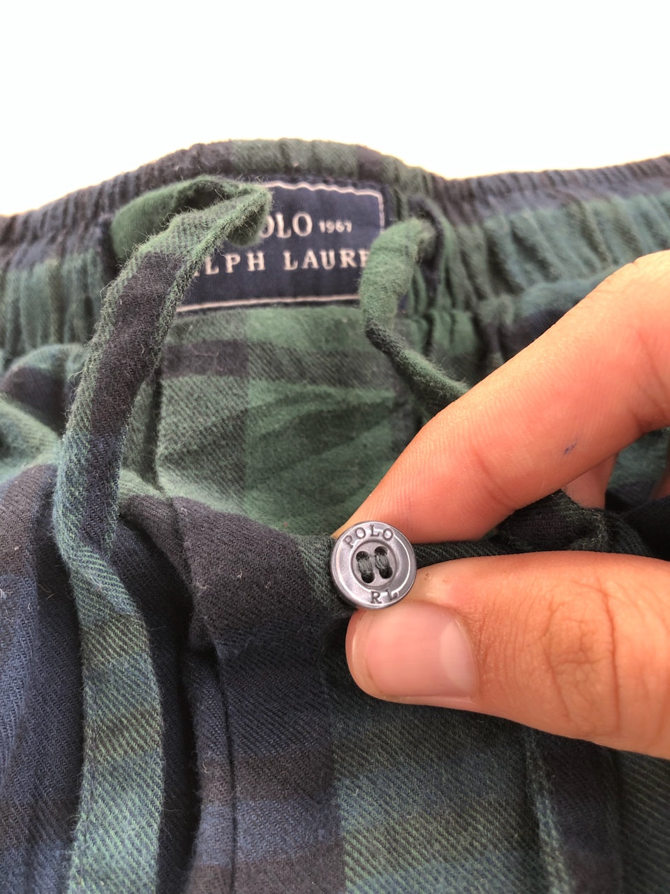 Pyjama Ralph Lauren baggy tartan vert et bleu marine – vue 5