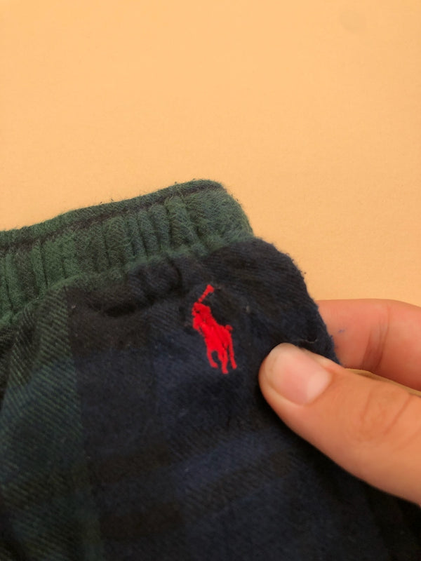Pyjama Ralph Lauren baggy tartan vert et bleu marine – vue 4