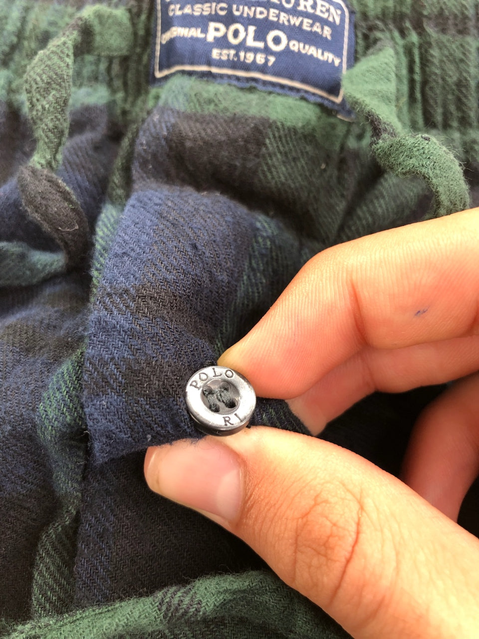 Pyjama Ralph Lauren baggy tartan vert et bleu marine – vue 6