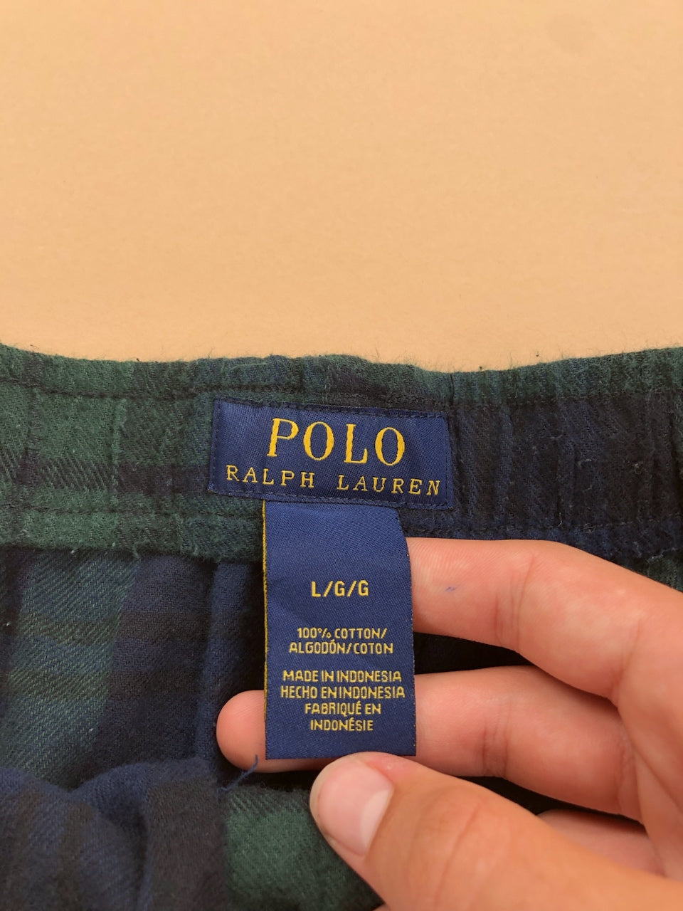 Pyjama Ralph Lauren baggy tartan vert et bleu marine – vue 7