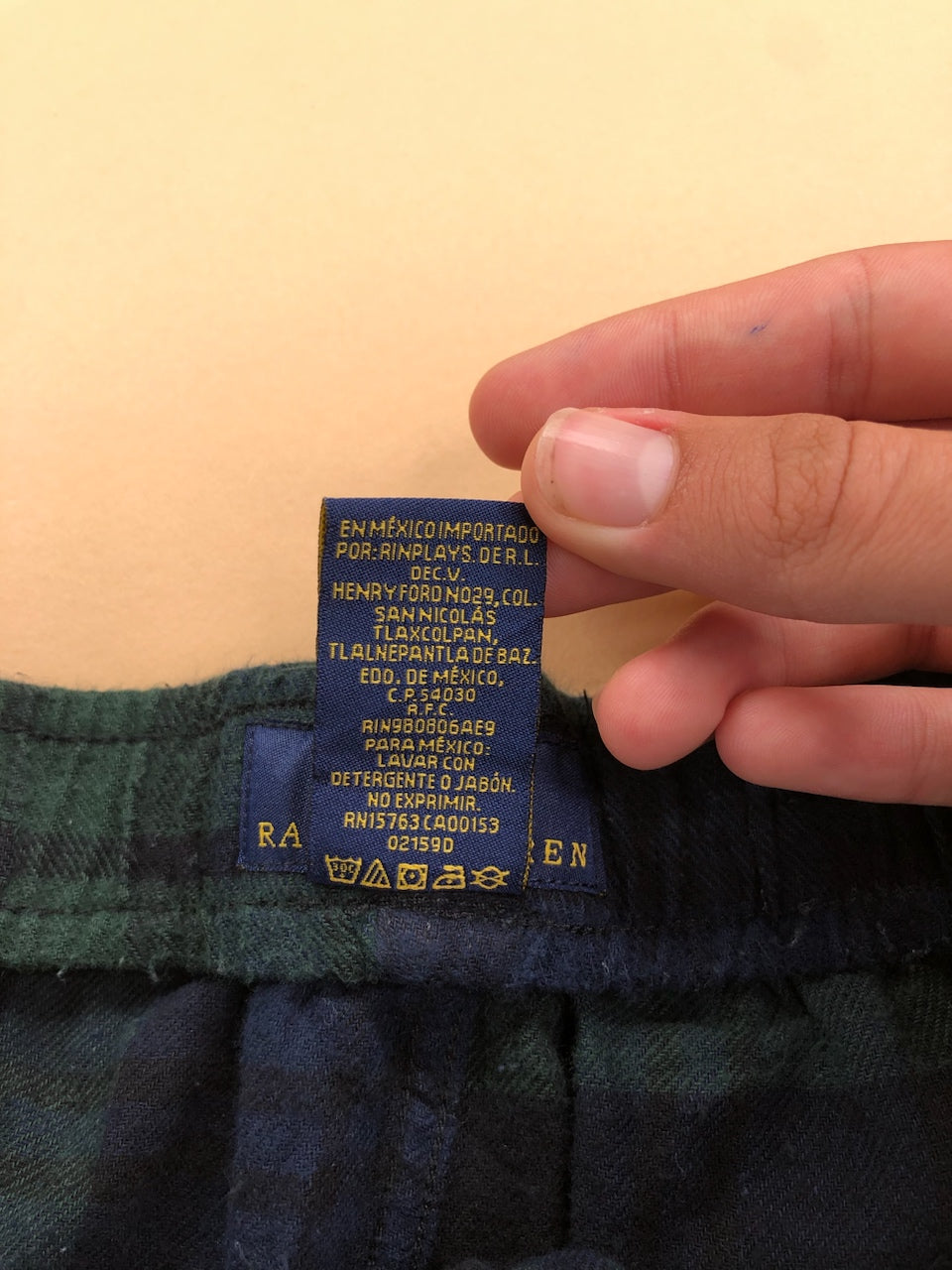 Pyjama Ralph Lauren baggy tartan vert et bleu marine – vue 8