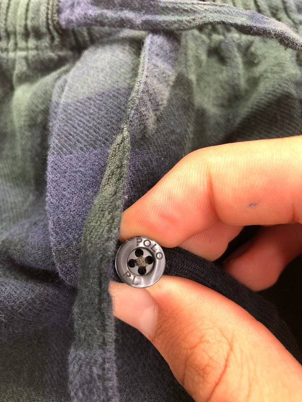 Pyjama Ralph Lauren baggy tartan vert foncé et bleu marine – vue 5