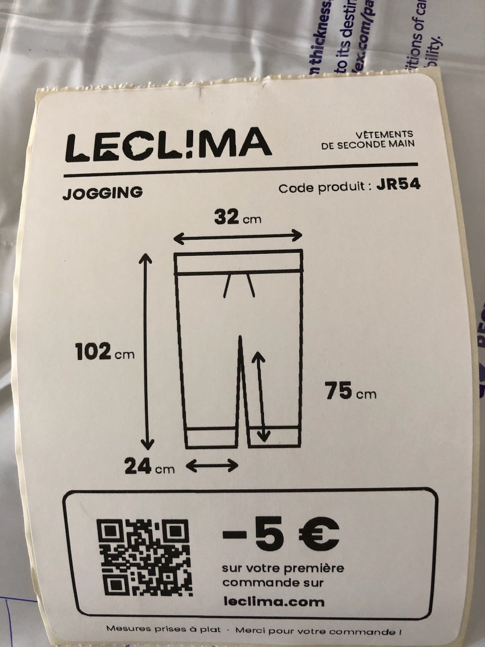 Pyjama Ralph Lauren baggy gris et noir – mesures à plat